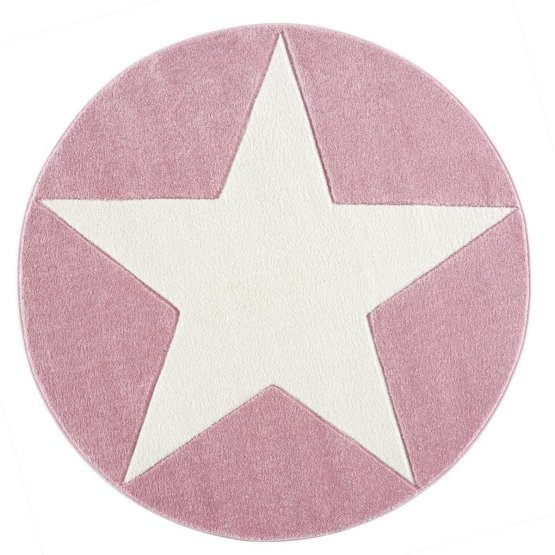 Pour enfants tapis STAR rose/blanc