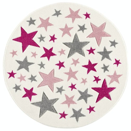 Dětský koberec Stella Round - krémovo-růžový