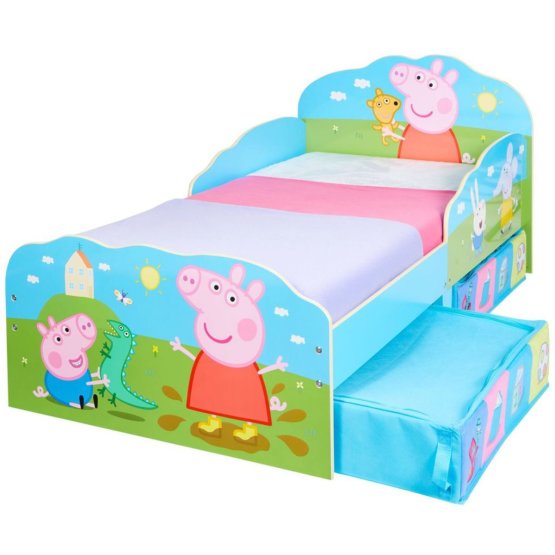 Lit enfant Peppa Pig avec boîtes de rangement