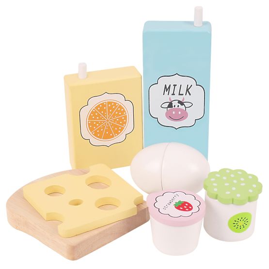 Aliments en bois - découpe - petit déjeuner américain