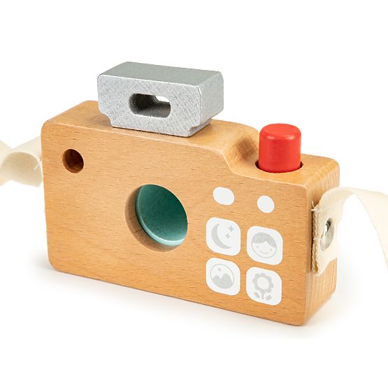 Appareil photo en bois pour enfants avec un kaléidoscope