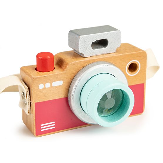 Appareil photo en bois pour enfants avec un kaléidoscope