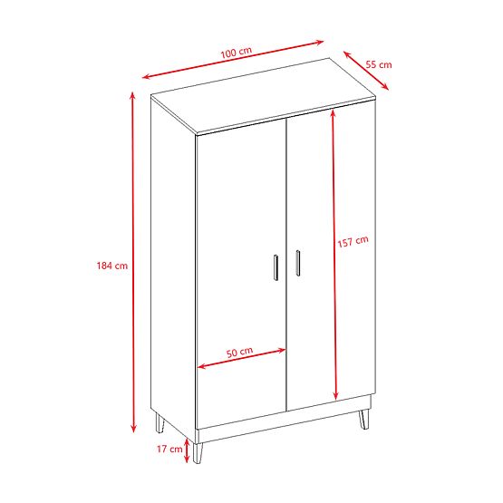 Garde-robe 2 portes KUBI - blanche