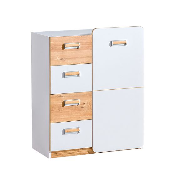 Armoire combinée L6 - blanc / chêne nash