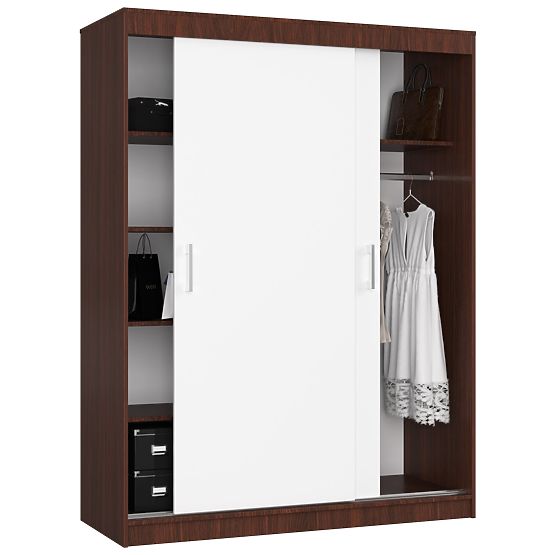 ARMOIRE COULISSANTE 150 cm CLP MONO WENGE/BLANC