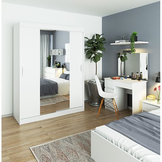 ARMOIRE COULISSANTE 150cm CLP BLANCHE