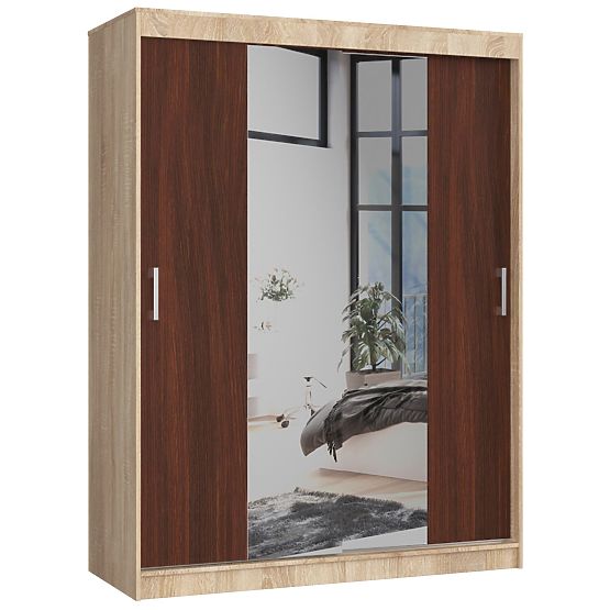 ARMOIRE COULISSANTE 150cm CLP SONOMA / WENGE