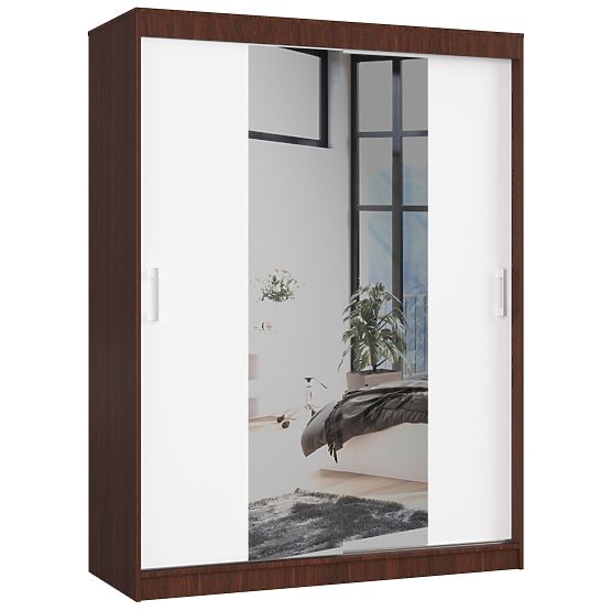 ARMOIRE COULISSANTE 150cm CLP WENGE / BLANC