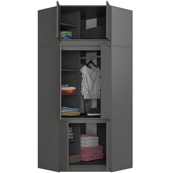 ARMOIRE D'ANGLE AVEC RALLONGE S100 GRIS GRAPHITE