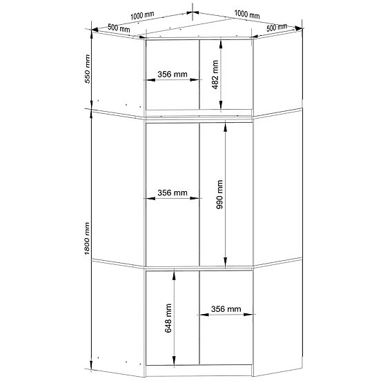 ARMOIRE D'ANGLE AVEC RALLONGE S100 GRIS GRAPHITE