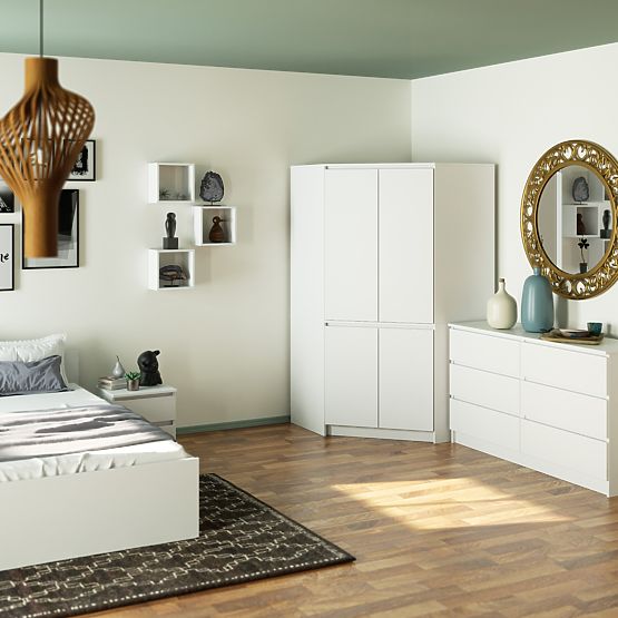 ARMOIRE D'ANGLE S100 4D CLP BLANCHE