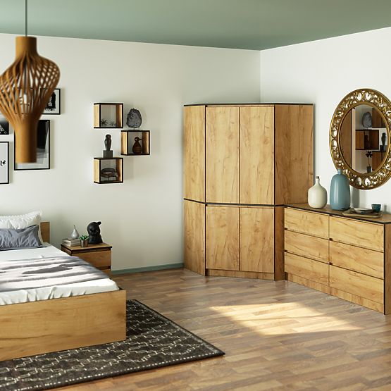 ARMOIRE D'ANGLE S100 4D CLP CHÊNE CRAFT