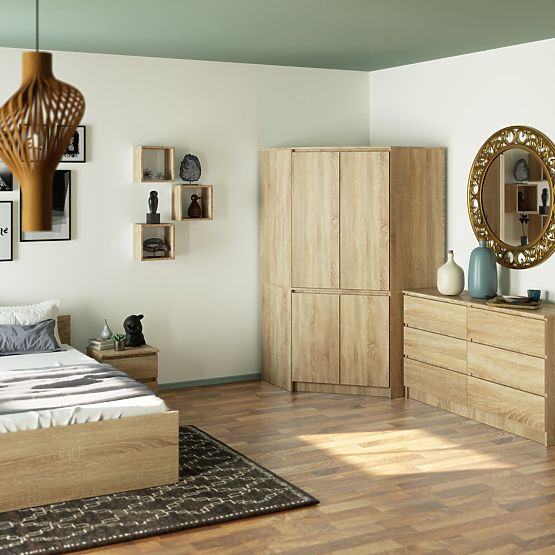 ARMOIRE D'ANGLE S100 4D CLP CHÊNE SONOMA