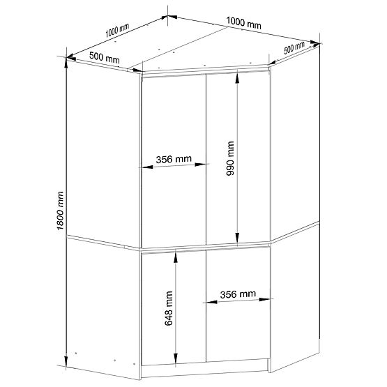 ARMOIRE D'ANGLE S100 4D CLP GRIS GRAPHITE