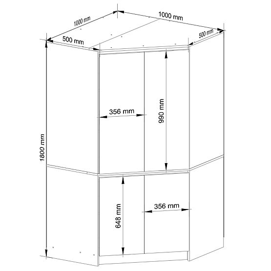 ARMOIRE D'ANGLE S100 4D CLP GRIS GRAPHITE