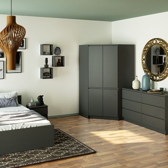 ARMOIRE D'ANGLE S100 4D CLP GRIS GRAPHITE