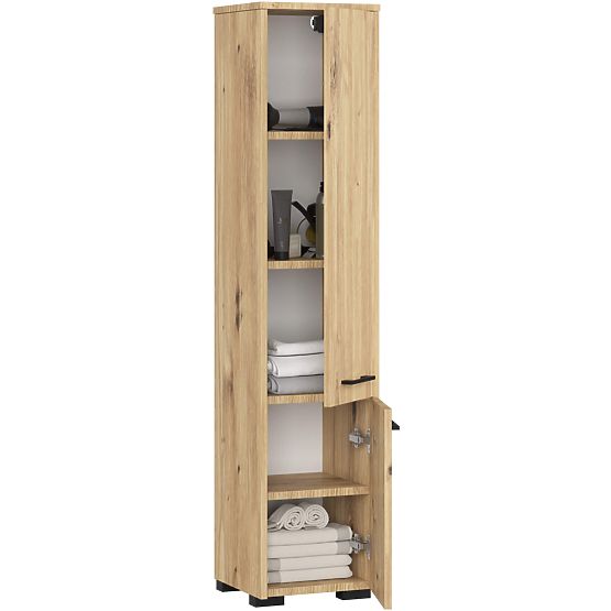 ARMOIRE DE SALLE DE BAIN FIN 2 PORTES CHÊNE ARTISAN