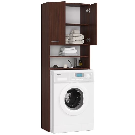 ARMOIRE DE SALLE DE BAIN FIN AU-DESSUS DE LA MACHINE À LAVER WENGE