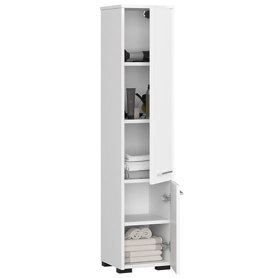 ARMOIRE DE SALLE DE BAIN FIN COLONNE 30 2D 140cm BLANCHE