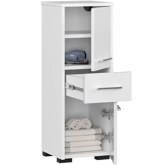 ARMOIRE DE SALLE DE BAIN FIN COLONNE 30 2D 1SZ 85cm PK BLANC BRILLANT