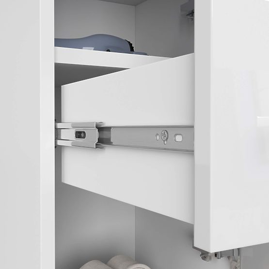 ARMOIRE DE SALLE DE BAIN FIN COLONNE 30 2D 1SZ 85cm PK BLANC BRILLANT