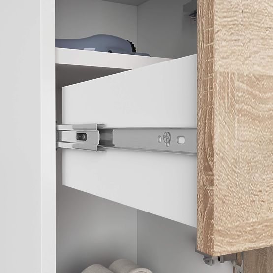 ARMOIRE DE SALLE DE BAIN FIN COLONNE 30 2D 1SZ 85cm PK BLANC / SONOMA