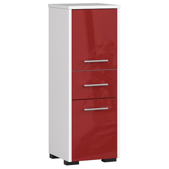 ARMOIRE DE SALLE DE BAIN FIN COLONNE 30 2D 1SZ 85cm ROUGE BRILLANT