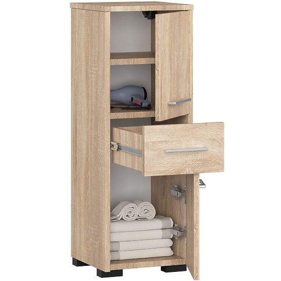 ARMOIRE DE SALLE DE BAIN FIN COLONNE 30 2D 1T 85cm PK CHÊNE SONOMA