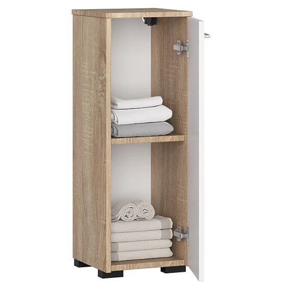 ARMOIRE DE SALLE DE BAIN FIN S30 1D CHÊNE SONOMA / BLANC