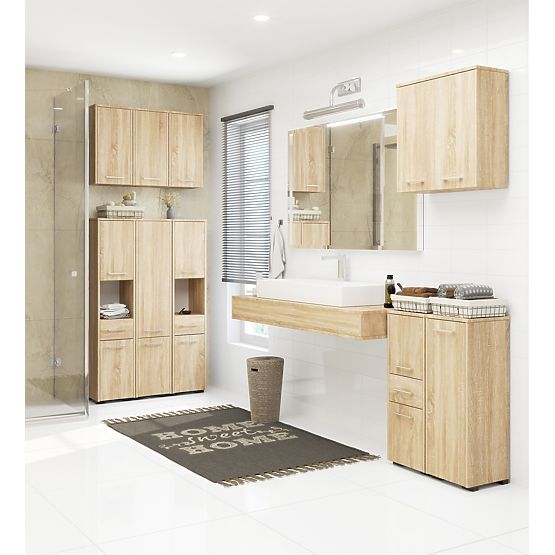 ARMOIRE DE SALLE DE BAIN FIN S30 1D CHÊNE SONOMA
