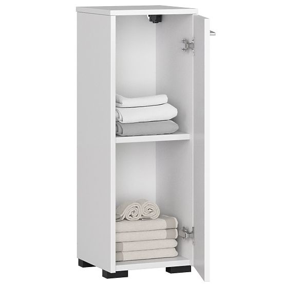 ARMOIRE DE SALLE DE BAIN SUR PIED FIN S30 1D BLANCHE