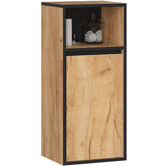 ARMOIRE DE SALLE DE BAIN SUSPENDUE VAMI W35 1D 1W CHÊNE CRAFT / NOIR