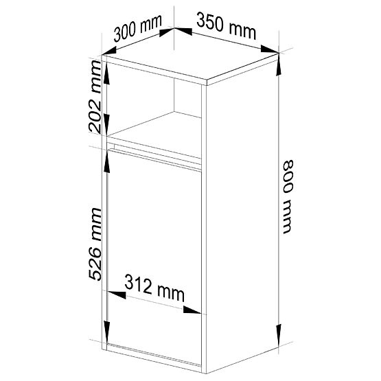 ARMOIRE DE SALLE DE BAIN SUSPENDUE VAMI W35 1D 1W CHÊNE CRAFT / NOIR