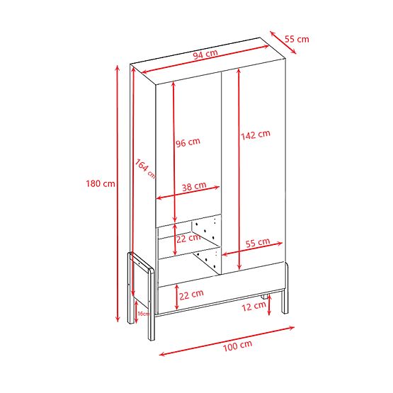 Garde-robe à deux portes Viktor - blanche