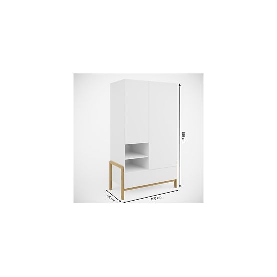 Garde-robe à deux portes Viktor - blanche