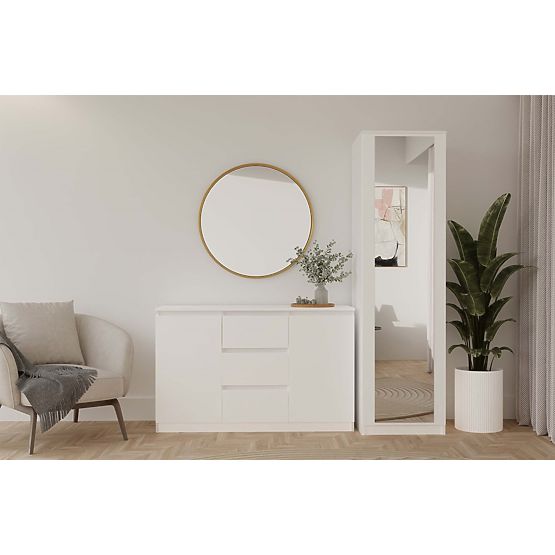 Armoire Malwa SD-50 avec Miroir BLANCHE