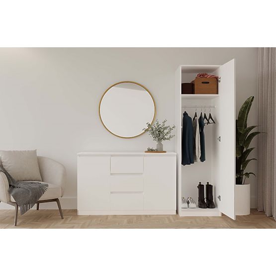 Armoire Malwa SD-50 avec Miroir BLANCHE