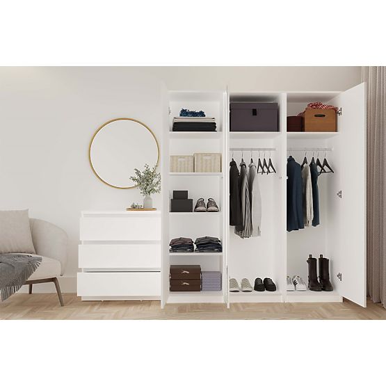 Armoire Malwa SD-50 avec Miroir BLANCHE