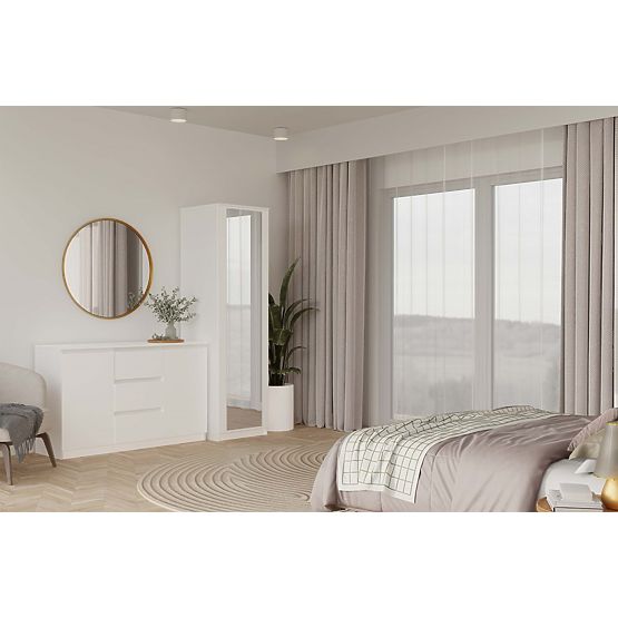 Armoire Malwa SD-50 avec Miroir BLANCHE