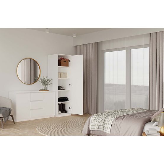 Armoire Malwa SD-50 avec Miroir BLANCHE