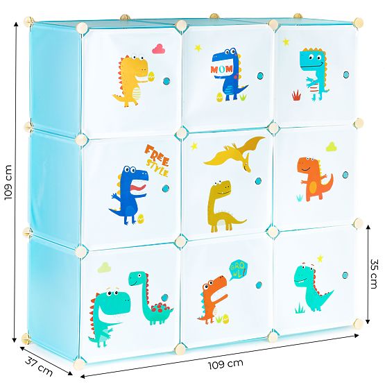 Armoire modulaire pour enfants avec 9 étagères