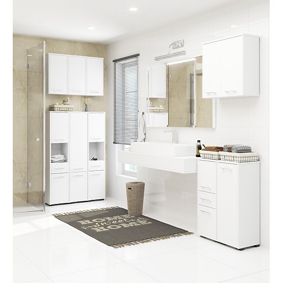 ARMOIRE MURALE SALLE DE BAIN FIN W30 1D BLANCHE