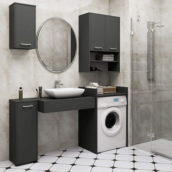 ARMOIRE POUR MACHINE À LAVER FIN GRIS GRAPHITE