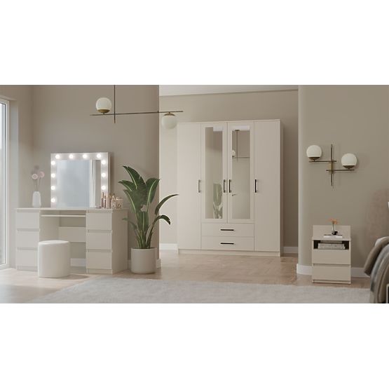 Armoire Romana 160 X 205 MIROIR BEIGE CACHEMIRE