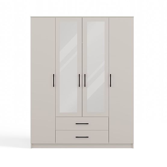 Armoire Romana 160 X 205 MIROIR BEIGE CACHEMIRE