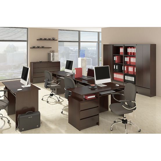 ARMOIRE S 90 cm 2 PORTES 2 TIROIRS PK WENGE