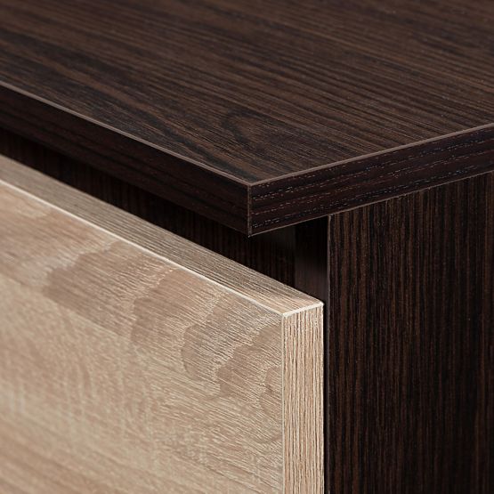ARMOIRE S 90 cm 2 PORTES 2 TIROIRS PK WENGE / SONOMA