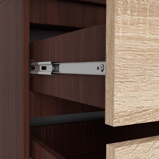 ARMOIRE S 90 cm 2 PORTES 2 TIROIRS PK WENGE / SONOMA