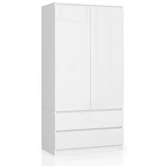 ARMOIRE S90 2D 2SZ CLP PK BLANC BRILLANT