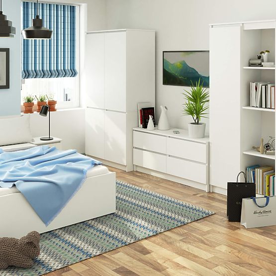 ARMOIRE S90 4D CLP BLANCHE